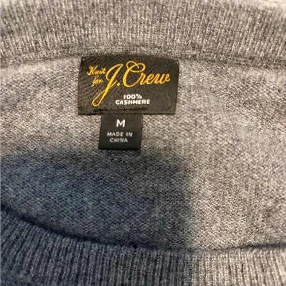 J. Crew Men's Heather Gray Cashmere Crewneck Sweater - Picture 2 of 2
